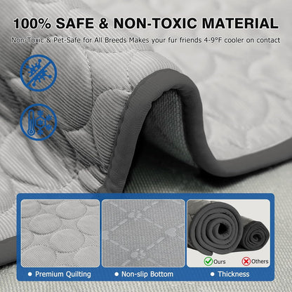 Ultimate Pet Cooling Mat - X-Large, 4-9°F Instant Cooling for Dogs & Cats, Portable, Foldable, and Machine Washable with 3-Year Warranty